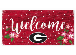 Georgia Bulldogs Welcome Floral 6x12 Sign
