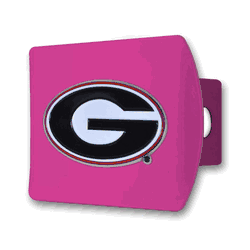 Georgia Pink Metal Hitch Cover with  3D Color Emblem