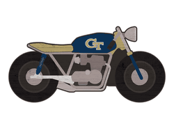 Georgia Tech Yellow Jackets 12" Motorcycle Cutout Wood Sign