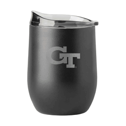 Georgia Tech Yellow Jackets 16oz Black Etch Powder Coat Curved Bev