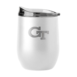 Georgia Tech Yellow Jackets 16oz White Etch Powder Coat Curved Bev