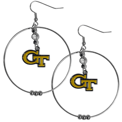 Georgia Tech Yellow Jackets 2 Inch Hoop Earrings