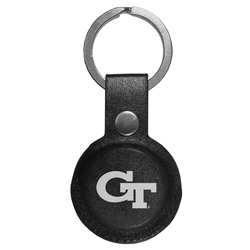 Georgia Tech Yellow Jackets AirTag Compatible Leather Key Chain