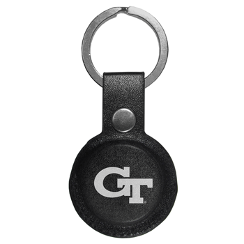 Georgia Tech Yellow Jackets AirTag Compatible Leather Key Chain