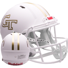 Georgia Tech Yellow Jackets Authentic Speed Full Size Football Helmet Flat White