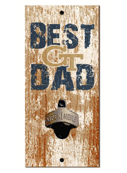 Georgia Tech Yellow Jackets Best Dad Bottle Opener Wood Sign