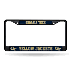 Georgia Tech Yellow Jackets  Black Chrome Frame with Decal Inserts 12" x 6" Car/Truck Auto Accessory