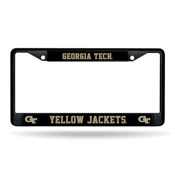 Georgia Tech Yellow Jackets  Black Chrome Frame with Plastic Inserts 12