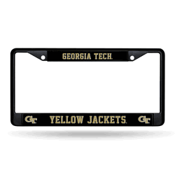 Georgia Tech Yellow Jackets  Black Chrome Frame with Plastic Inserts 12" x 6" Car/Truck Auto Accessory