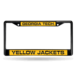Georgia Tech Yellow Jackets Black Laser Chrome Frame