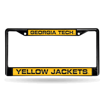 Georgia Tech Yellow Jackets Black Laser Chrome Frame