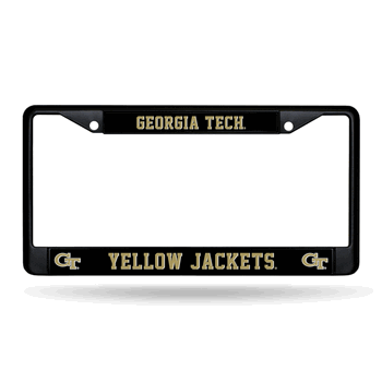 Georgia Tech Yellow Jackets Standard Black Chrome Frame with Plastic Inserts 12