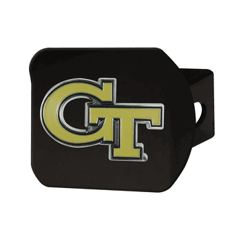 Georgia Tech Yellow Jackets Black Metal Hitch Cover - 3D Color Emblem