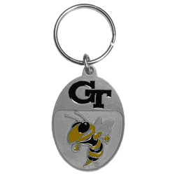 Georgia Tech Yellow Jackets Carved Metal Key Chain