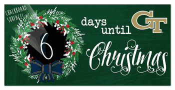 Georgia Tech Yellow Jackets Chalk Christmas Countdown 6x12 Sign