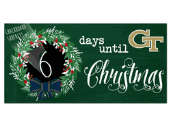Georgia Tech Yellow Jackets Chalk Christmas Countdown 6x12 Sign