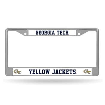 Georgia Tech Yellow Jackets Standard Chrome Frame with Plastic Inserts 12