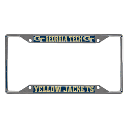 Georgia Tech Yellow Jackets Chrome Metal License Plate Frame, 6.25in x 12.25in