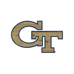 Georgia Tech Yellow Jackets Distressed Logo Cutout Sign