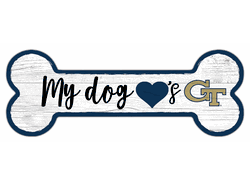 Georgia Tech Yellow Jackets Dog Bone 6x12 Sign