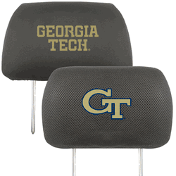 Georgia Tech Yellow Jackets Embroidered Head Rest Cover Set - 2 Pieces