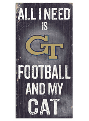 Georgia Tech Yellow Jackets Football and My Cat 6x12 Sign