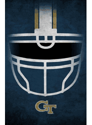 Georgia Tech Yellow Jackets Ghost Helmet 17x26