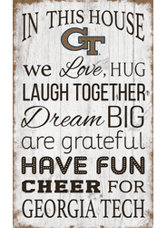 Georgia Tech Yellow Jackets In This House 11x19 Sign