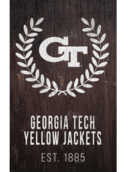 Georgia Tech Yellow Jackets Laurel Wreath 11x19 Sign