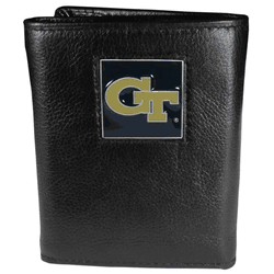 Georgia Tech Yellow Jackets Leather Tri-fold Wallet
