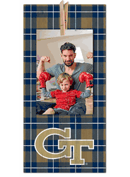 Georgia Tech Yellow Jackets Plaid Clothespin 6x12 Sign