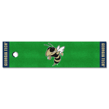 Georgia Tech Yellow Jackets Putting Green Mat - 1.5ft. x 6ft., Buzz