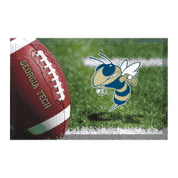 Georgia Tech Yellow Jackets Rubber Scraper Door Mat, Buzz Logo