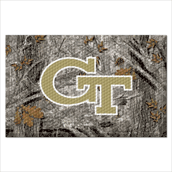 Georgia Tech Yellow Jackets Rubber Scraper Door Mat Camo, GT Logo