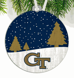 Georgia Tech Yellow Jackets Snow Scene Ornament
