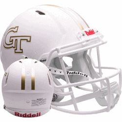 Georgia Tech Yellow Jackets Speed Full Size Replica Football Helmet Flat White