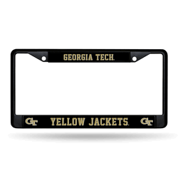 Georgia Tech Yellow Jackets Standard Black Chrome Frame with Plastic Inserts 12" x 6" Car/Truck Auto Accessory