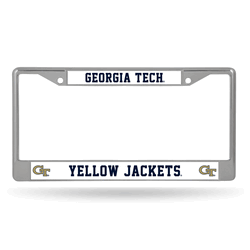 Georgia Tech Yellow Jackets Standard Chrome Frame with Plastic Inserts 12" x 6" Car/Truck Auto Accessory
