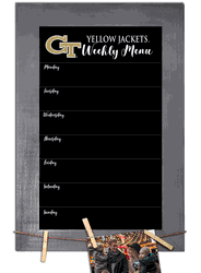 Georgia Tech Yellow Jackets Weekly Chalkboard with frame & clothespins 11x19 Sign