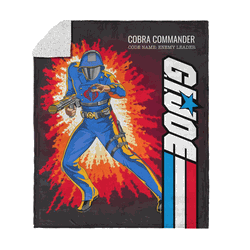 GI Joe Classic Flashback Cobra Commander Silk Touch Sherpa Throw Blanket 50x60 Inches