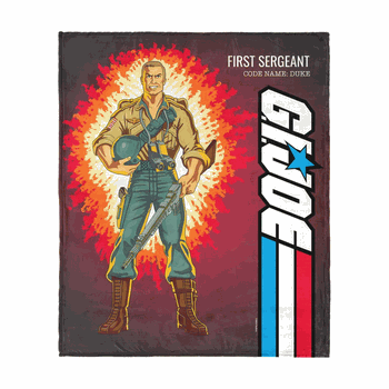 GI Joe Classic Flashback Duke Silk Touch Throw Blanket 50x60 Inches