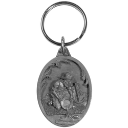 Gold Panner Antiqued Metal Key Chain
