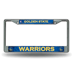 Golden State Warriors  12" x 6" Chrome Frame With Decal Inserts