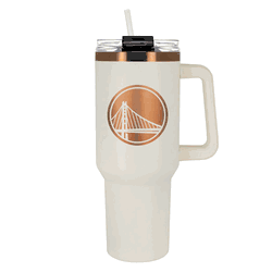 Golden State Warriors 40oz Crme and Copper Colossus Travel Mug with Straw
