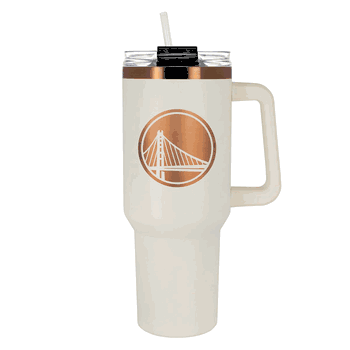 Golden State Warriors 40oz Crme and Copper Colossus Travel Mug with Straw