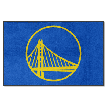 Golden State Warriors 4X6 High-Traffic Mat with Durable Rubber Backing - Landscape Orientation