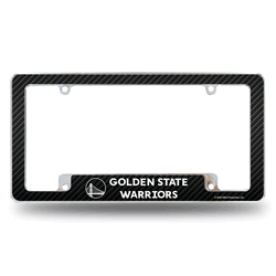 Golden State Warriors Black 12" x 6" Chrome All Over Automotive License Plate Frame