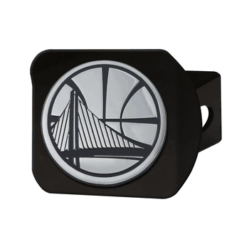 Golden State Warriors Black Metal Hitch Cover with Metal Chrome 3D Emblem