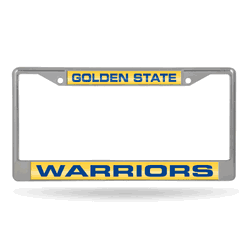 Golden State Warriors Blue 12" x 6" Laser Cut Chrome Frame