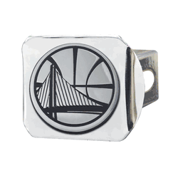Golden State Warriors Chrome Metal Hitch Cover with Chrome Metal 3D Emblem